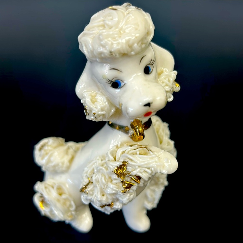 Mid Century Modern 1950’s anthropomorphic porcelain spaghetti Poodle figurine